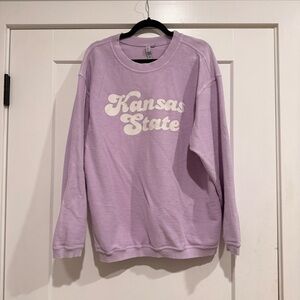 chicka-d Kansas State University Corded Crewneck Sweatshirt - Lilac - Medium